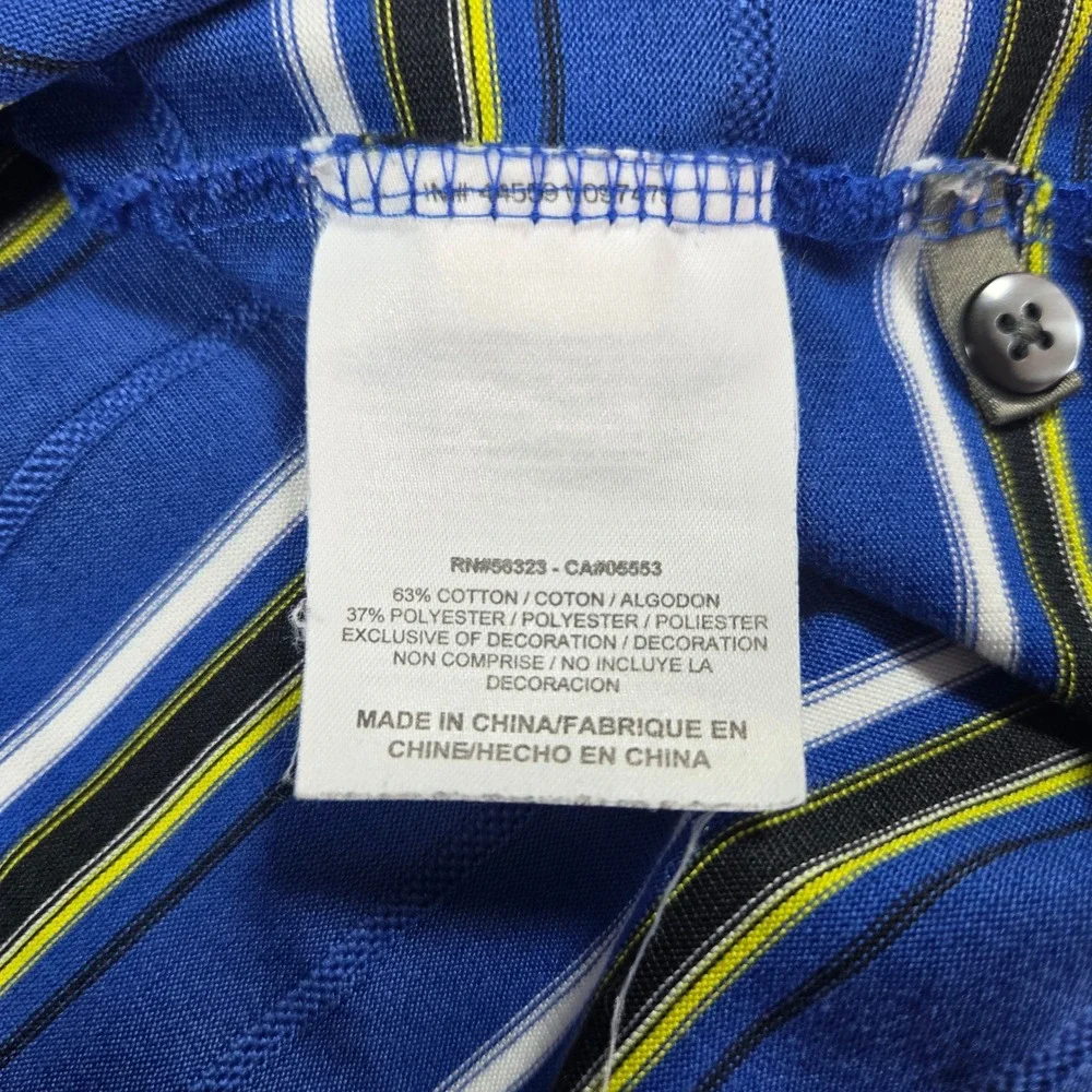 Nike Tiger Woods Collection Mens Blue Striped Golf Polo Shirt M 416671-437